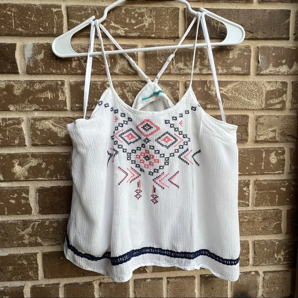 Alice Blue Embroidered Cami Tank Top adjustable straps, Large - Picture 1 of 8